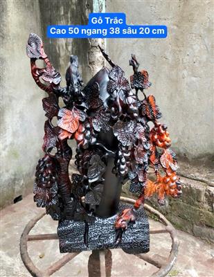 Bình Nho Sóc Gỗ Trắc Việt - Đục Tay Tứ Diện, Chiêu Tài Lộc